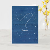 Sterrenbeeld Tweelingen Astrologie Teken Gelukkige Kaart (Gele Bloem)