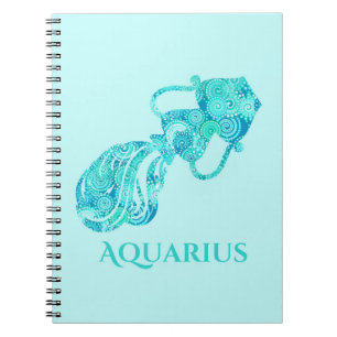 Sterrenbeeld voor Waterman in een turquoise patroo Notitieboek