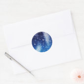 Sterrenblauwe nachtelijke hemel ronde sticker (Envelop)
