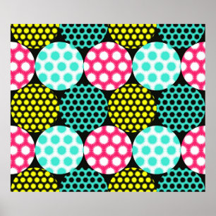 sterrencirkels naadloos patroon in multicolor pop  poster