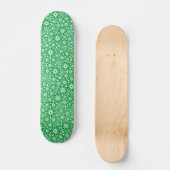 Sterrencode Abstract - Grasgroen op Wit Skateboard (Voorkant)