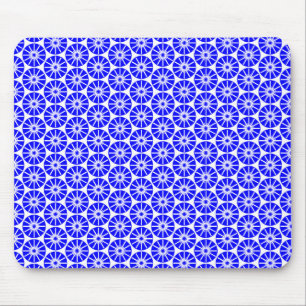 Sterrencodepatroon - Blauw op Wit Muismat