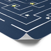 Sterrendoolhof. Marine doolhof. Kinderspel Poster (Hoek)