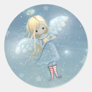 Sterrenengelstickers Ronde Sticker