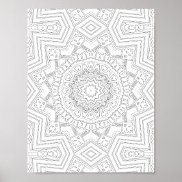 Sterrenexplosie Geometrie Kleurplaat Kunstontwerp Poster