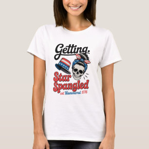 Sterrengespeld gehamerd schedel t-shirt