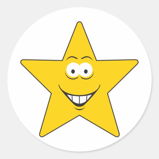 Sterrengezicht Ronde Sticker (Voorkant)