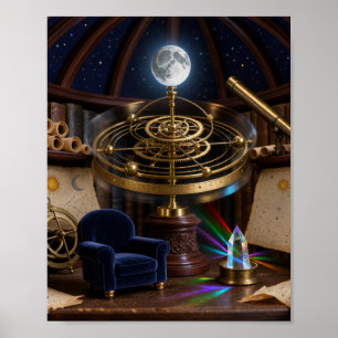 Sterrenhemel Astroloog Observatorium Miniatuur Boe Poster