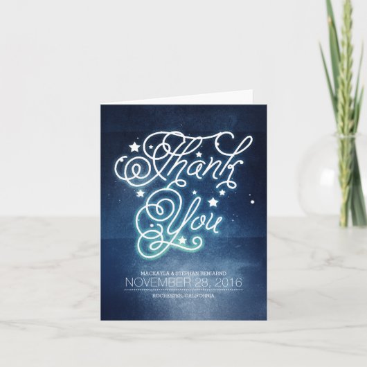Sterrenhemel Betoverde Trouw Dank Je Bedankkaart (Voorkant)