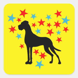 Sterrenhemel en Deutsche Dogge Vierkante Sticker