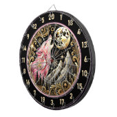 Sterrenhemel Lijsten Lone Pink Wolf Dartbord (Voorkant Rechts)