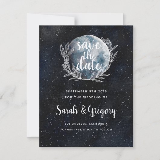 Sterrenhemel Monogram Save the Date (Voorkant)