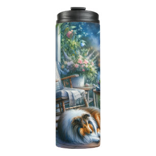 Sterrenhemel Tuin Veranda Sheltie Droom Thermosbeker