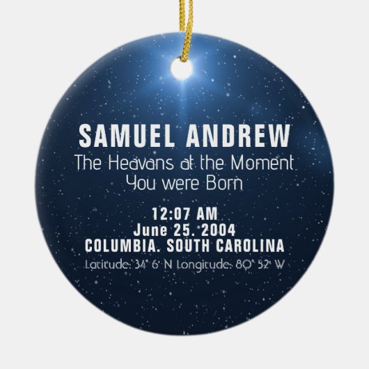 sterrenkaart-Ornament Keramisch Ornament (Voorkant)