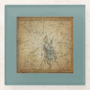 sterrenkaart van Auriga Constellation Glazen Onderzetter