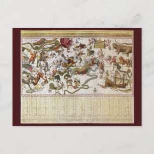  sterrenkaart van Constellation door Backer en Bro Briefkaart