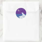 Sterrenkijken Polar Beer Cub Art Ronde Sticker (Tas)