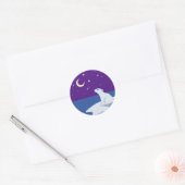 Sterrenkijken Polar Beer Cub Art Ronde Sticker (Envelop)