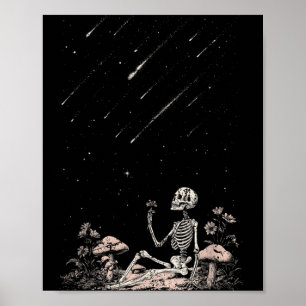 Sterrenkijkende Skelet Goth Zomer Poster