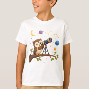 Sterrenkijkende uil t-shirt
