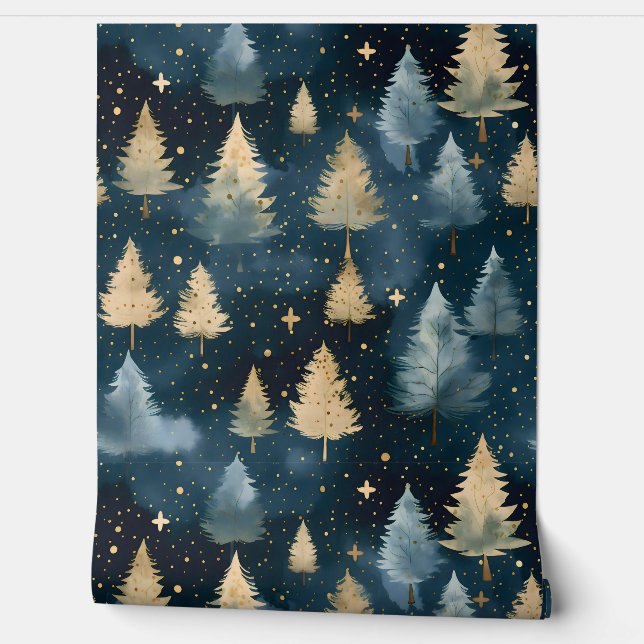 Sterrenlicht Evergreen Dreams Botanisch Behang (Afrollen)