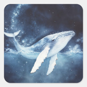 Sterrenlichtpad van de Bultrugwalvis Vierkante Sticker