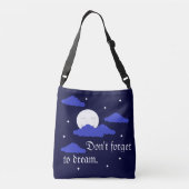Sterrenmaan met wolken: Donkerblauw Crossbody Tas (Achterkant)