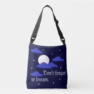 Sterrenmaan met wolken: Donkerblauw Crossbody Tas