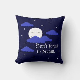 Sterrenmaan met wolken: Donkerblauw Kussen