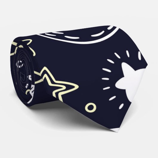 Sterrenmaanpatroon Stropdas (Opgerold)