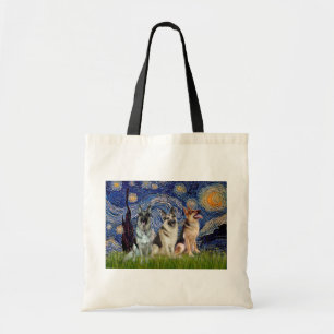 Sterrennacht - 3 Duitse Herders Tote Bag