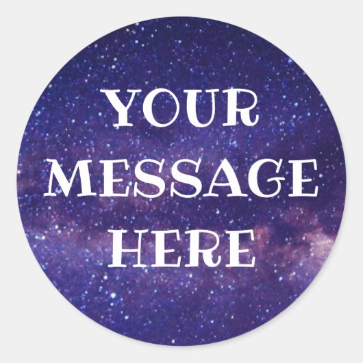 STERRENNACHT achtergrond - Pas uw eigen Ronde Sticker (Voorkant)