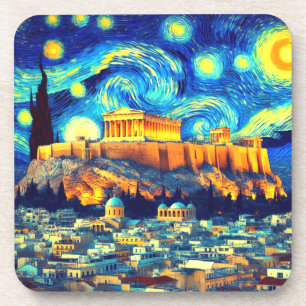 Sterrennacht Acropolis Athens Griekenland Bier Onderzetter