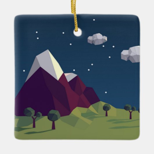 Sterrennacht afbeelding keramisch ornament (Voorkant)