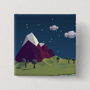 Sterrennacht afbeelding vierkante button 5,1 cm