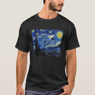 Sterrennacht African Grey Parrot Van Gogh Art Birb T-shirt