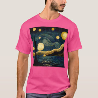 Sterrennacht Art Deco Vincent van Gogh Art Premium T-shirt