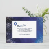 Sterrennacht Bar Mitzvah Dankkaart Kaart (Staand voorkant)