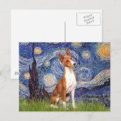 Sterrennacht - Basenji Briefkaart (Voorkant / Achterkant)
