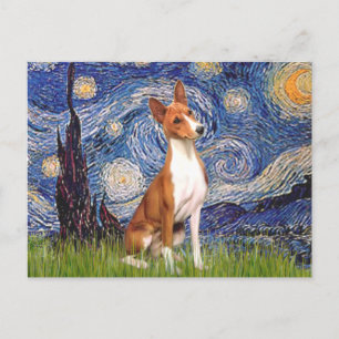 Sterrennacht - Basenji Briefkaart