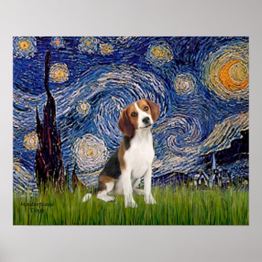 Sterrennacht - Beagle #1 Poster (Voorkant)