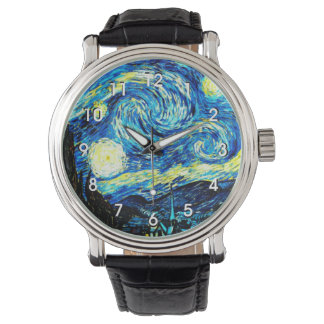 Sterrennacht, beroemd schilderij van Vincent van G Horloge