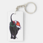 Sterrennacht Black Cat Kerstmis Sleutelhanger (achterkant)