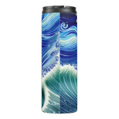 Sterrennacht Blue Ocean Wave Thermosbeker (Achterkant)