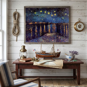 Sterrennacht boven de Rhône door Vincent van Gogh Poster
