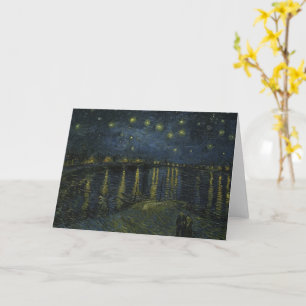 Sterrennacht boven de Rhône, olieverfschilderij Va Kaart