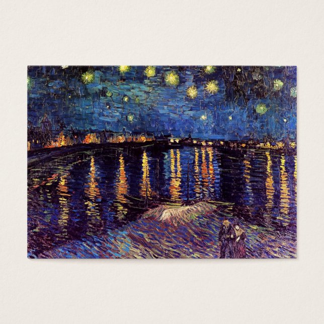 Sterrennacht boven de Rhône van Van Gogh Visitekaartjes (Voorkant)