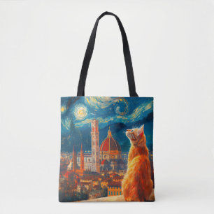 Sterrennacht boven Florence Kattenkunst van de S Draagtas