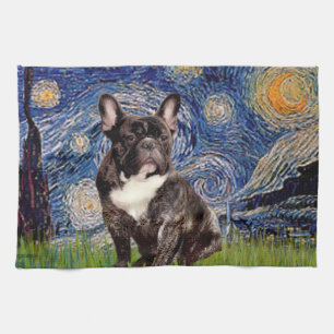 Sterrennacht - Brindle French Bulldog Theedoek