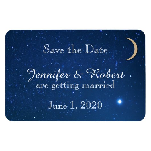 Sterrennacht Bruiloft Bewaar de Datum Magneet (Horizontaal)